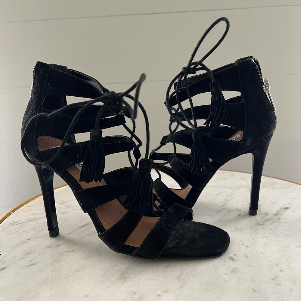 Steve Madden Farah Black Suede Heels